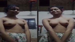 Shy country girl with massive breasts shares video call
