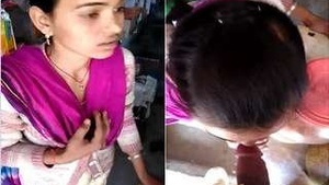Desi babe gives shop owner a blowjob in rural setting
