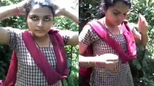 First-time Indian college girl shows off her boobs on camera