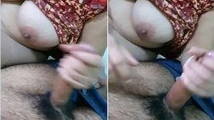 Busty wife sucks cock and gets facial