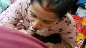Dehati, a newlywed housewife, indulges in a steamy blowjob for the camera
