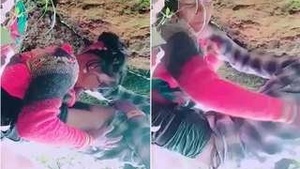 Outdoor Bhabhi gives a wild blowjob and gets fucked
