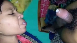 Bhabhi takes a facial cumshot in her mouth