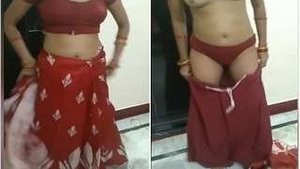 Bhabhi in saree reveals her tits in exclusive video