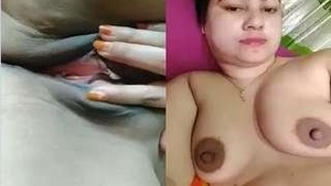 Busty Indian bhabhi flaunts her large breasts and intimate area