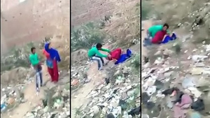 Local guy has sex with a horny desi slum babe in the outdoors