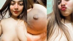 A stunning Bangladeshi woman flaunts her ample breasts