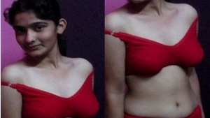 Exclusive photo of a Bangla girl in a red bra