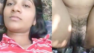A cute Indian girl enjoys outdoor oral and vaginal sex