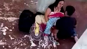 Mature Bhabhi's outdoor sex with black lover in public place