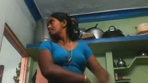 Indian Tamil aunty's nice boobs for son's hidden camera
