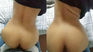 Horny girl gives a hard BJ to her boyfriend while showing off her tits and pussy