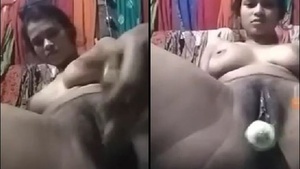 Desi girl from Bangladesh pleasures herself with a dildo on video call