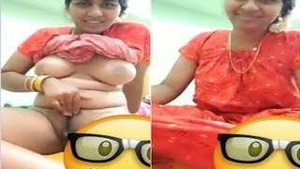 Bhabhi flaunts her boobs and pussy on video call