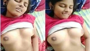 Desi girl records her fingerling video in a cute and innocent manner