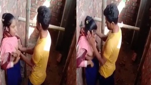 Indian woman performs oral sex on her partner while also fondling his breasts