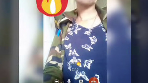 Military officer pleasures herself on video call for her boyfriend