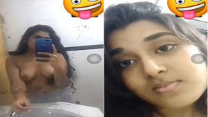 Amateur Indian babe records herself in exclusive selfie video