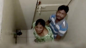 Desi couple caught having sex in the bathroom