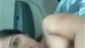 Punjabi couple's car sex video with sound and moans