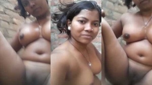 A mature woman with no hair in the bathroom