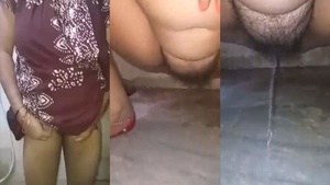 Indian wife pees on camera for kinky selfie video