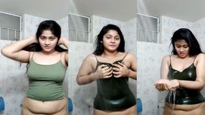 Indian girl dances naked in the shower for the camera