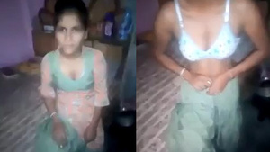 Desi Indian girl masturbates with vibrator before boyfriend