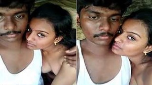 Amateur couple enjoys exclusive Desi breasts massage