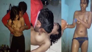 Bengali slut gets gangbanged in steamy bathroom video