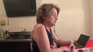Italian granny gets locked in with a young stud