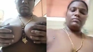 South Indian bhabhi with big boobs gives herself a handjob in fringe video