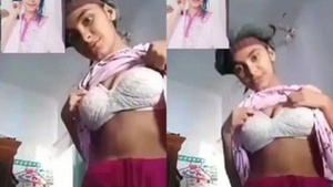 A stunning Indian girl flaunts her natural breasts