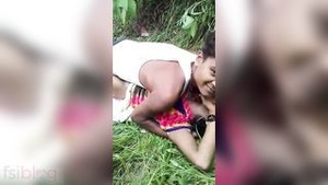 Outdoor Indian couple gets naughty in public