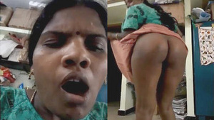 Tamil aunt shows off her sexy moves while giving handjob