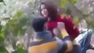 Passionate outdoor hookup captured on camera