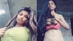 Cute girl flaunts her natural boobs and pussy in exclusive video