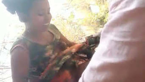 Outdoor Desi couple rides in village video