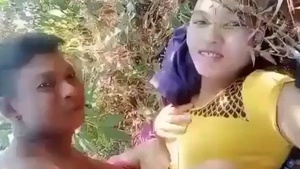 Wild couple gets caught in the act of rough sex in the jungle