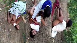Bihari threesome indulges in outdoor group sex and pussy fucking