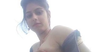 Indian girl with big boobs goes nude in solo video