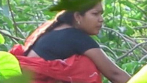 A hidden camera captures a Desi woman urinating in public