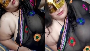 Divya, a curvaceous Indian wife, gets completely naked and performs a sizzling blowjob in a live web show