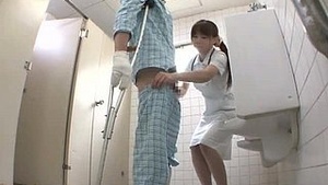 Japanese nurse uses her power to get a sample from a reluctant patient