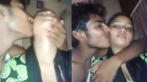Desi girlfriend squeezes her sister's boobs and kisses her in a steamy video