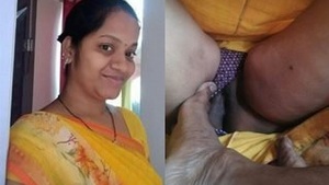 Desi boss cums hard with her feet in her bhabhi's pinkish pussy
