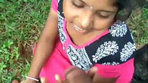 Telugu girl gives a POV blowjob in the park