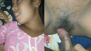 A timid girl explores her sexuality with her natural pubic hair