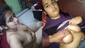 Desi wife enjoys threesome with husband and friend, moaning with pleasure